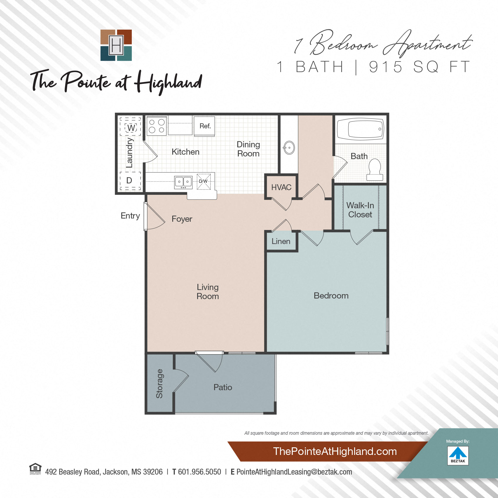 1 Bedroom floor plan